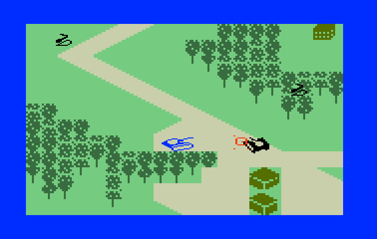 Armor Battle Intellivision Screenshot: The black tank has been hit!
