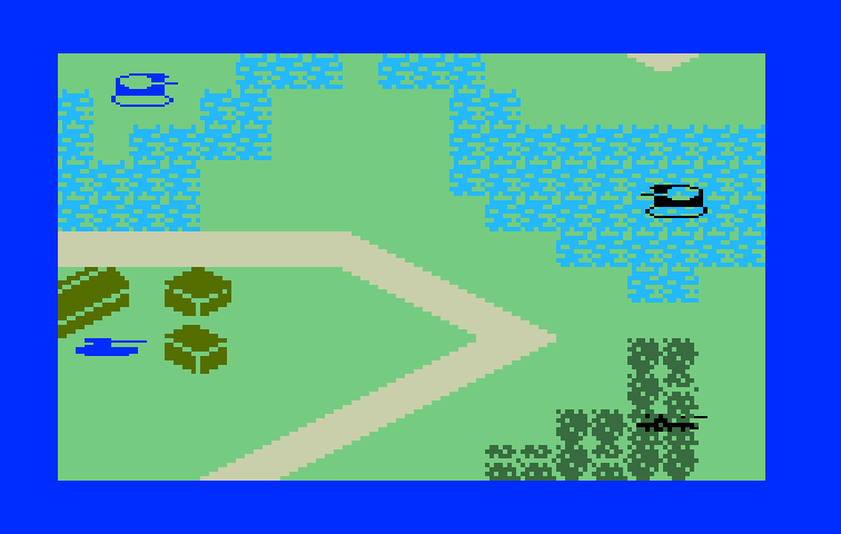 Armor Battle Intellivision Screenshot: Starting position for the next round...