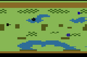 Armor Battle for Atari 2600 - Black tank crosses a lake...