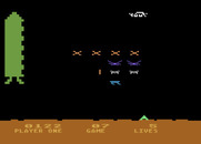 Space Invaders for Atari 8-bit - Flying saucer destroyed!
