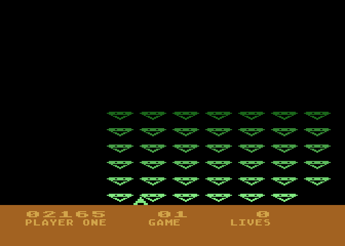Space Invaders Atari 5200 Screenshot: Game over.