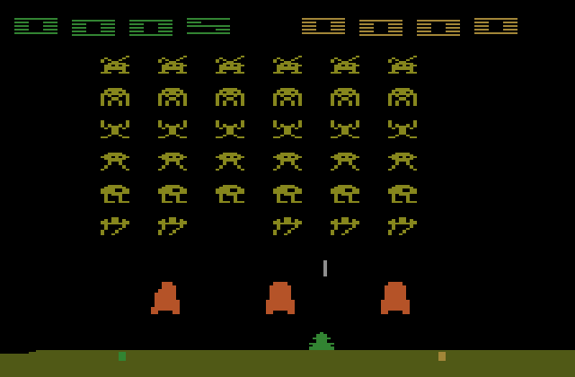 Space Invaders Atari 2600 Screenshot: Game start.