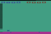 Space Invaders for Atari 2600 - The last invader landed; game over, and the screen flashes different colors.
