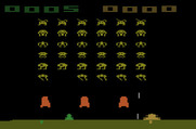 Space Invaders for Atari 2600 - Starting a game with two players...
