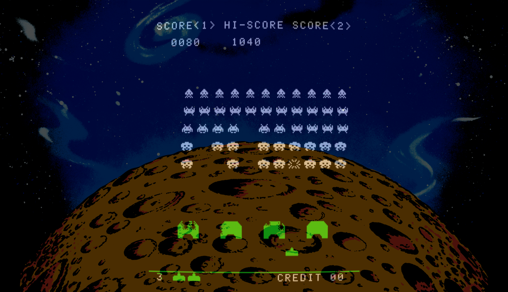 Space Invaders Arcade Screenshot: Blasting invaders...
