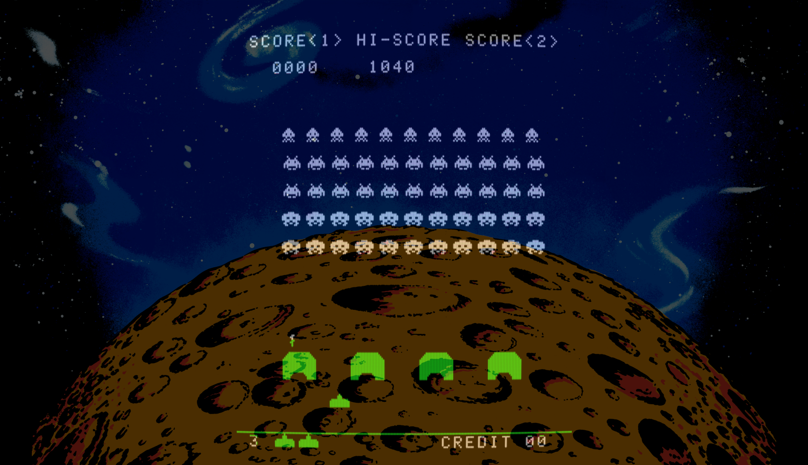 Space Invaders Arcade Screenshot: Game start.