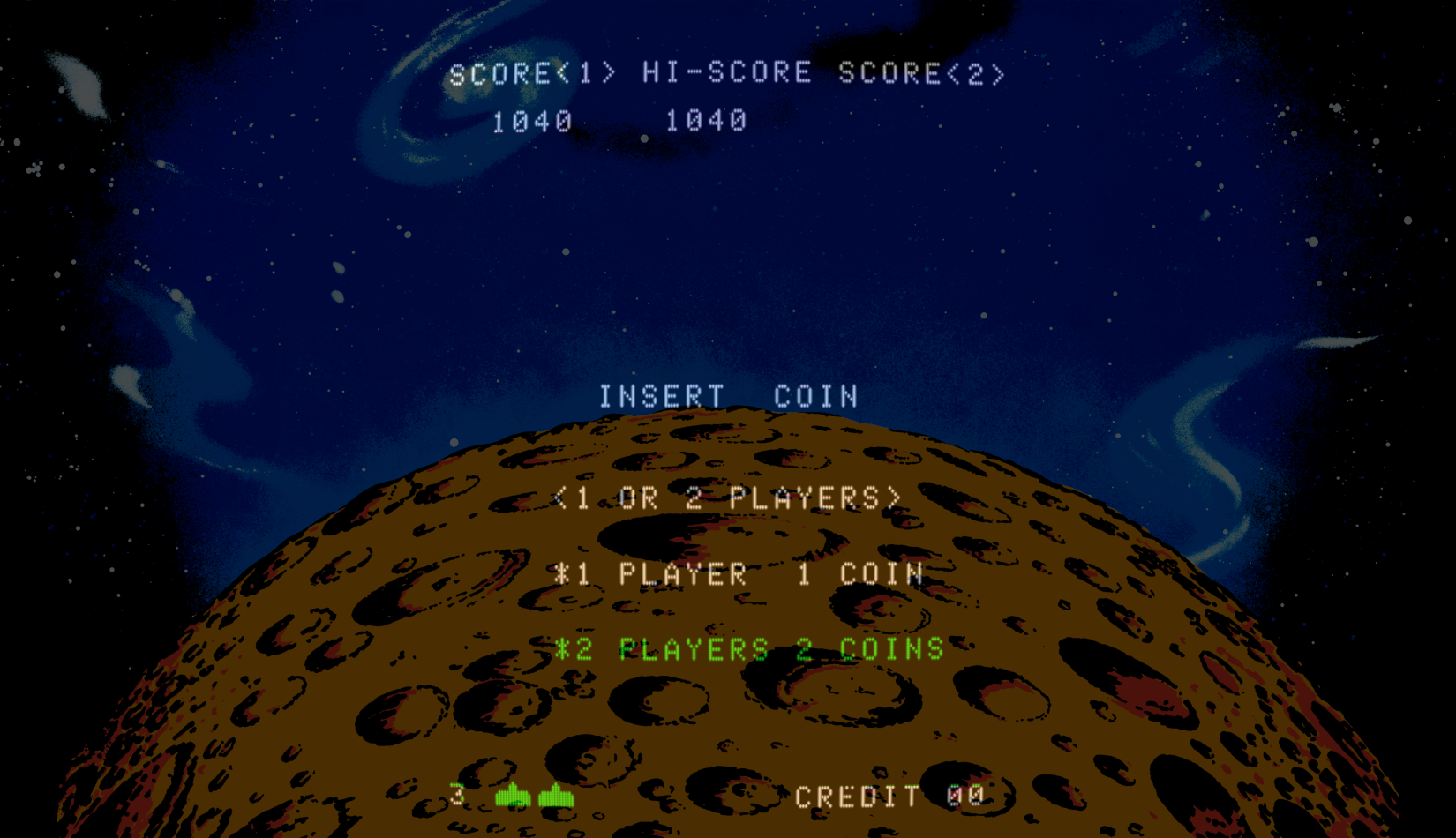 Space Invaders Arcade Screenshot: Insert coin to begin...
