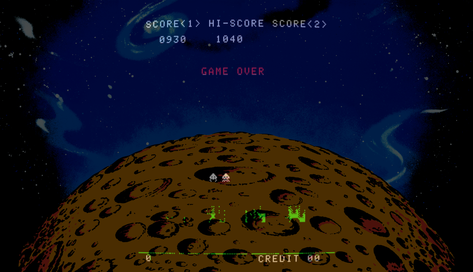 Space Invaders Arcade Screenshot: Game over.