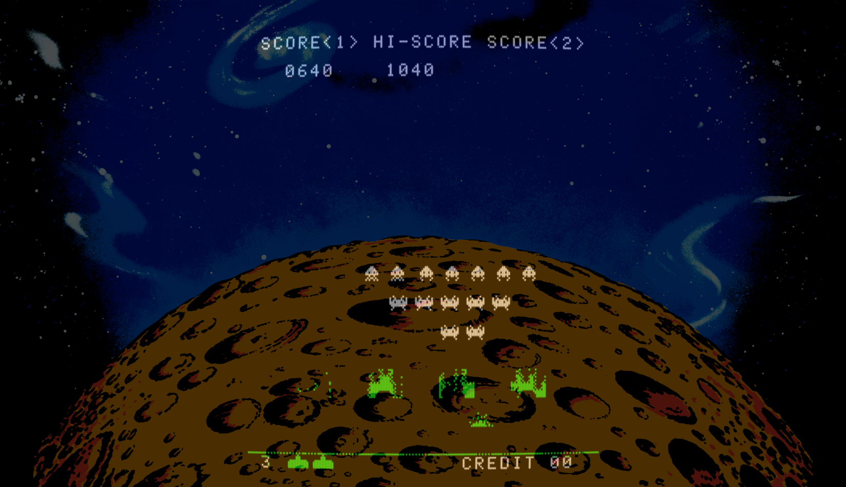 Space Invaders Arcade Screenshot: I'm hit!