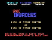 Space Invaders for Sega SG-1000 - Title screen.