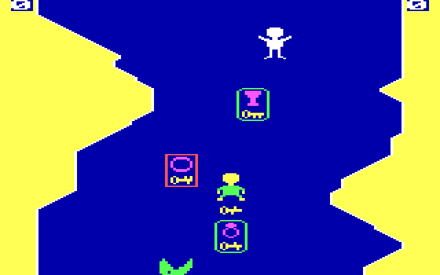 ScubaVenture IBM PC/Compatibles Screenshot: My key doesn't match any of these treasure chests...