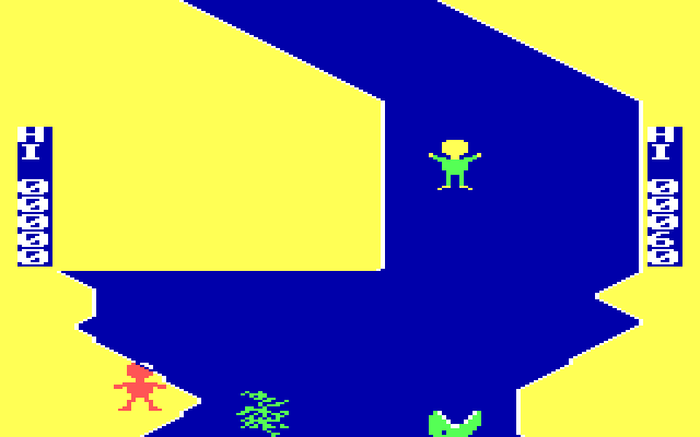 ScubaVenture IBM PC/Compatibles Screenshot: Don't get caught behind the walls...