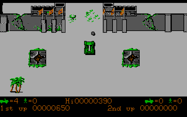 Jackal IBM PC/Compatibles Screenshot: Blasting through a gate...