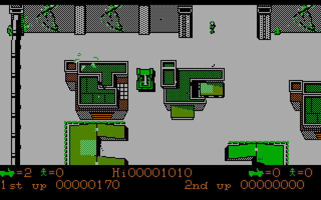 Jackal IBM PC/Compatibles Screenshot: Don't get shot navigating through narrow spaces...