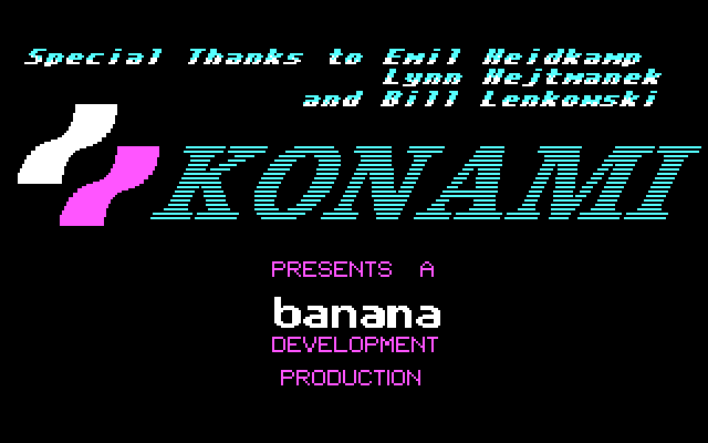 Jackal IBM PC/Compatibles Screenshot: Konami logo.