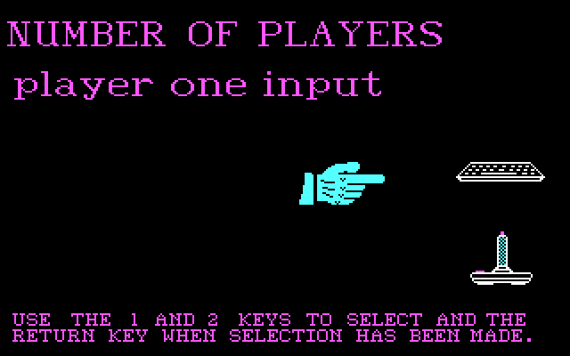 Jackal IBM PC/Compatibles Screenshot: Play using the keyboard or joystick?