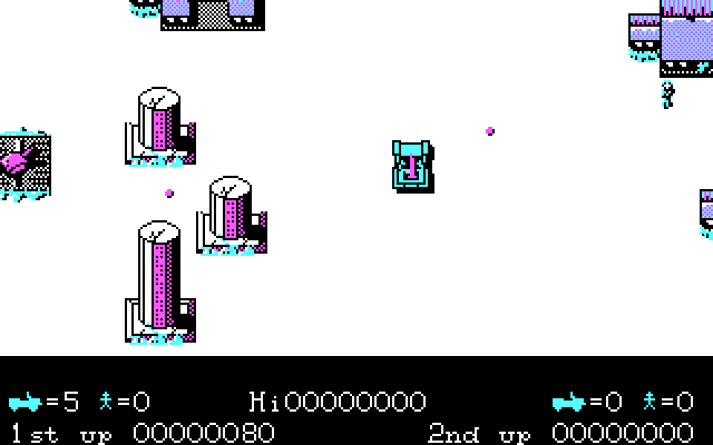 Jackal IBM PC/Compatibles Screenshot: Lots of enemies fire at you constantly...