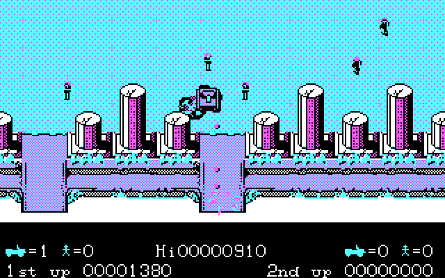 Jackal IBM PC/Compatibles Screenshot: Run over by an enemy tank!