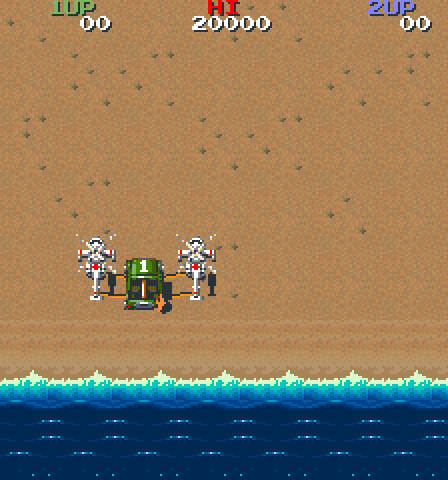 Jackal Arcade Screenshot: Game start.