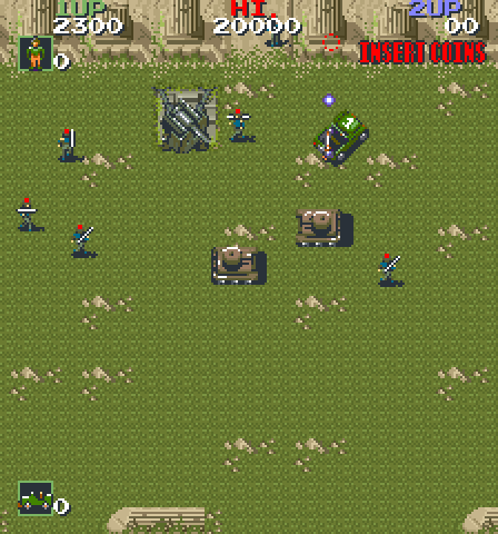 Jackal Arcade Screenshot: Enemies appear from everywhere!