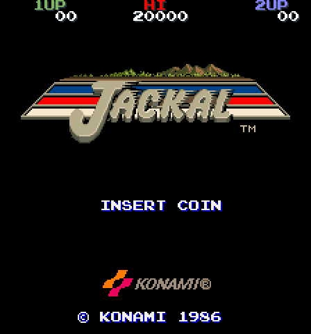 Jackal Arcade Screenshot: Title screen (U.S. version).