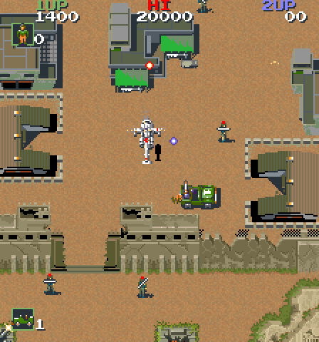 Jackal Arcade Screenshot: Watch out for helicopters and more!