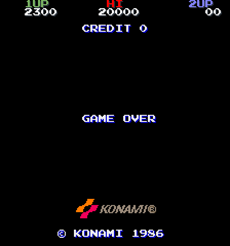 Jackal Arcade Screenshot: Game over.