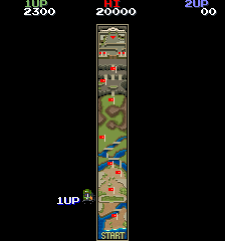 Jackal Arcade Screenshot: Here's the map showing how far I got...