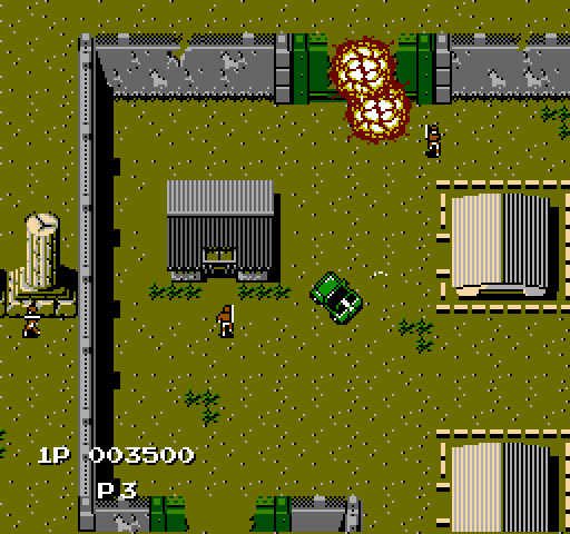 Jackal NES / Famicom Screenshot: Blow open this door to proceed...