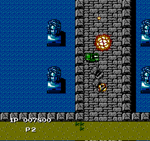 Jackal NES / Famicom Screenshot: A dangerous bridge to cross!