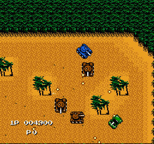Jackal NES / Famicom Screenshot: Tank trouble at the end of the first level.