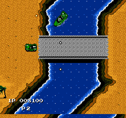 Jackal NES / Famicom Screenshot: Crossing a bridge...