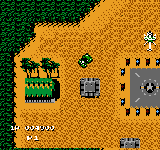 Jackal NES / Famicom Screenshot: Watch out for helicopter attacks!