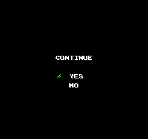 Jackal NES / Famicom Screenshot: Game over; continue?