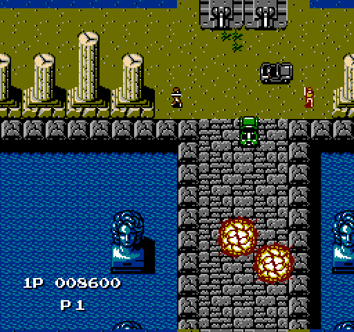 Jackal NES / Famicom Screenshot: Almost to the end of the bridge...