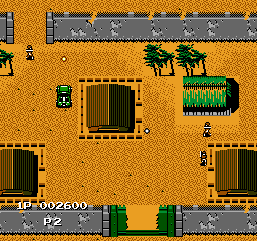 Jackal NES / Famicom Screenshot: Making my way through a guarded area...