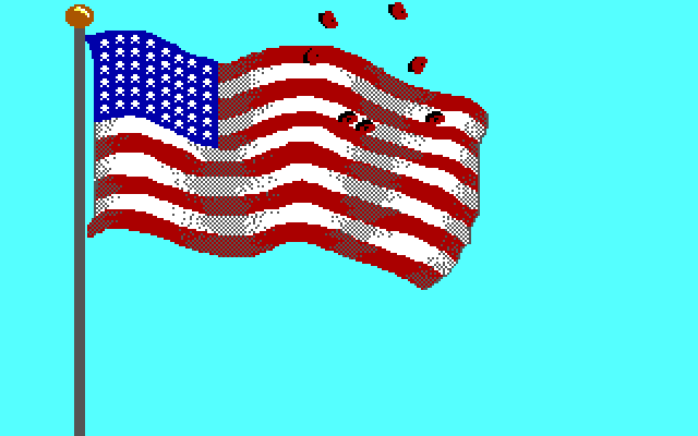 Boot Camp IBM PC/Compatibles Screenshot: Throwing our hats into the air to celebrate.