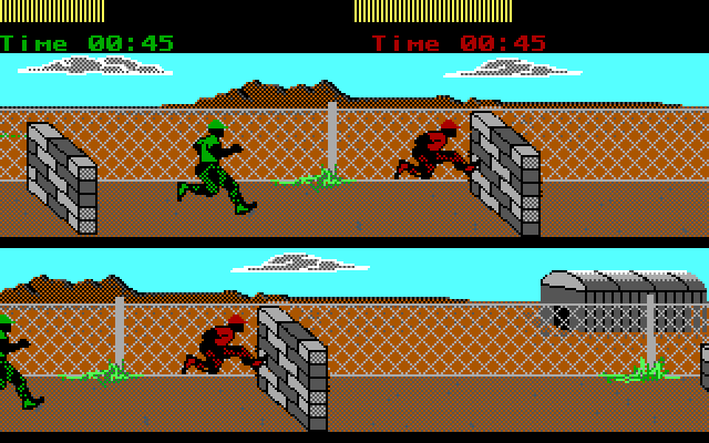 Boot Camp IBM PC/Compatibles Screenshot: Jump and climb over the obstacles!