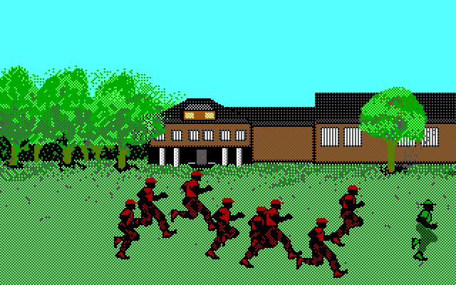 Boot Camp IBM PC/Compatibles Screenshot: Our recruits jogging...