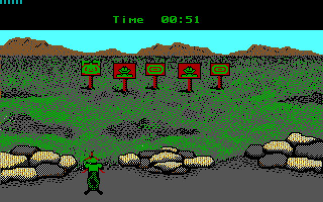 Boot Camp IBM PC/Compatibles Screenshot: This time shoot the targets but not the people...