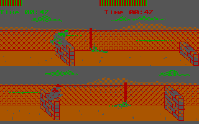 Boot Camp IBM PC/Compatibles Screenshot: Jump and climb over the obstacles.