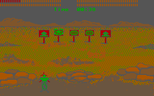 Boot Camp IBM PC/Compatibles Screenshot: This time I need to shoot targets but not the people.