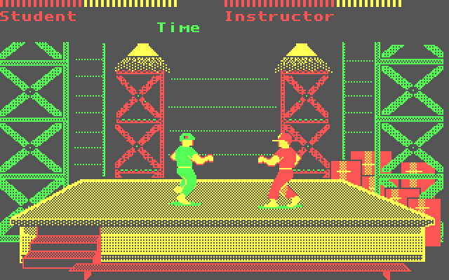 Boot Camp IBM PC/Compatibles Screenshot: Prepare for a fight with the instructor!