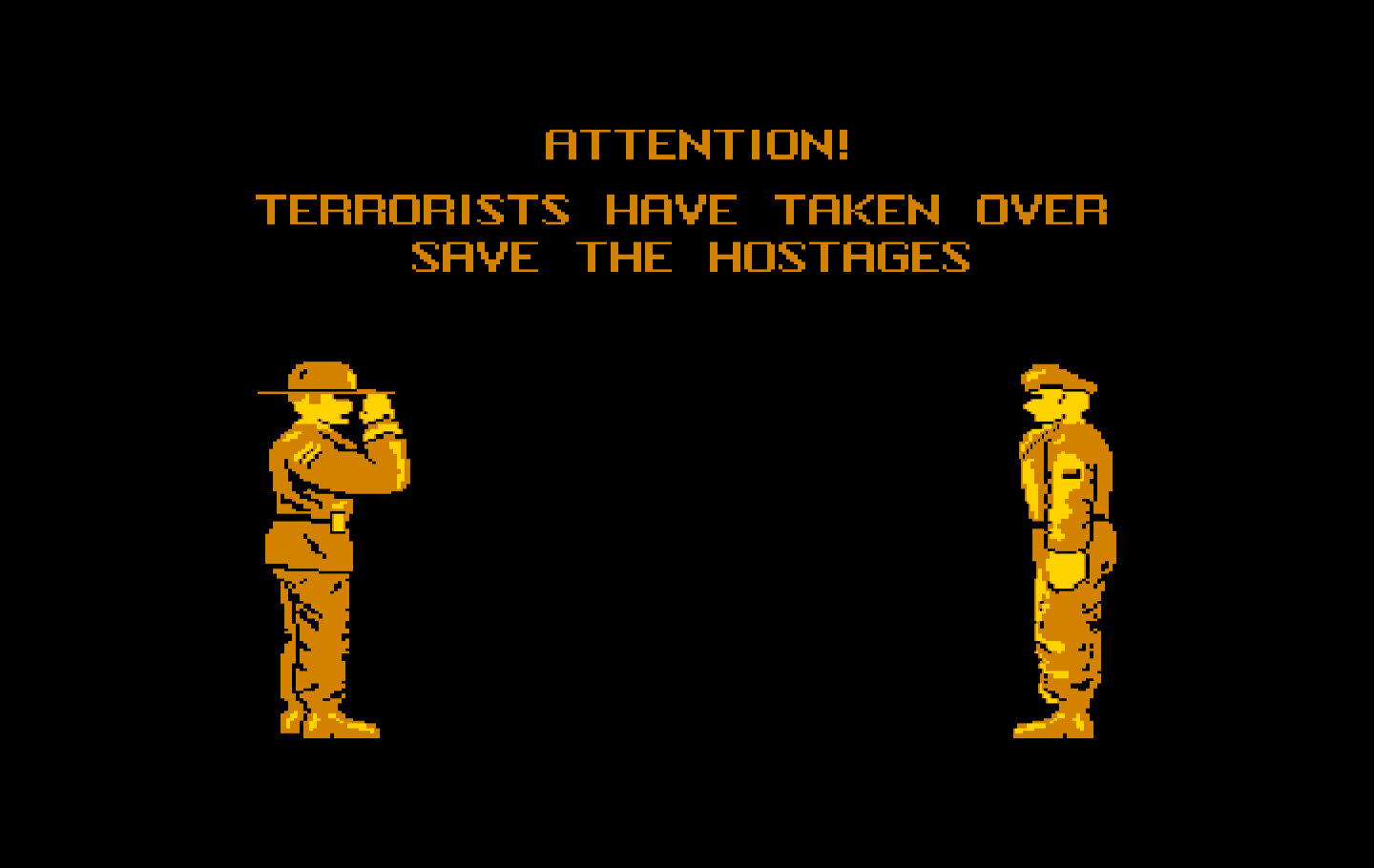 Boot Camp IBM PC/Compatibles Screenshot: Celebrating is over, and now we have a crisis situation.