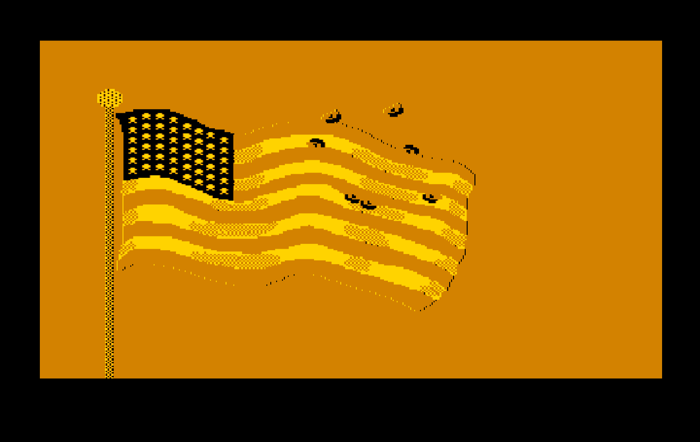 Boot Camp IBM PC/Compatibles Screenshot: Throwing our hats into the air to celebrate.