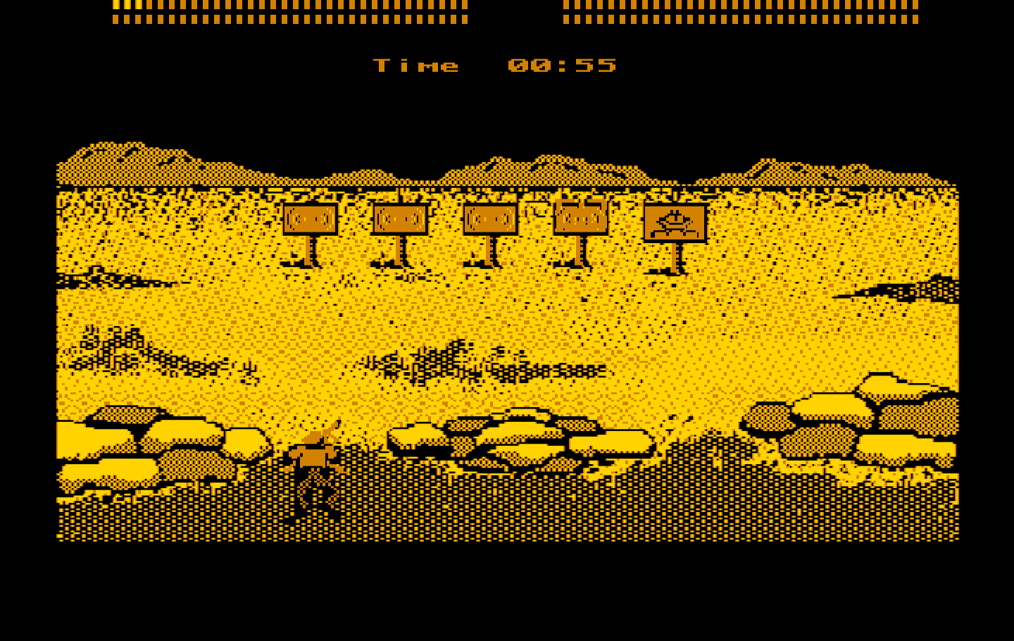 Boot Camp IBM PC/Compatibles Screenshot: This time I need to shoot signs with a target on them, but not ones with a person.