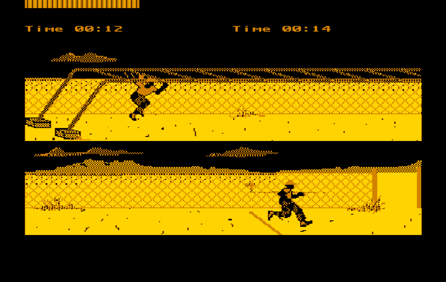 Boot Camp IBM PC/Compatibles Screenshot: Climb across and then I'm almost to the finish line!
