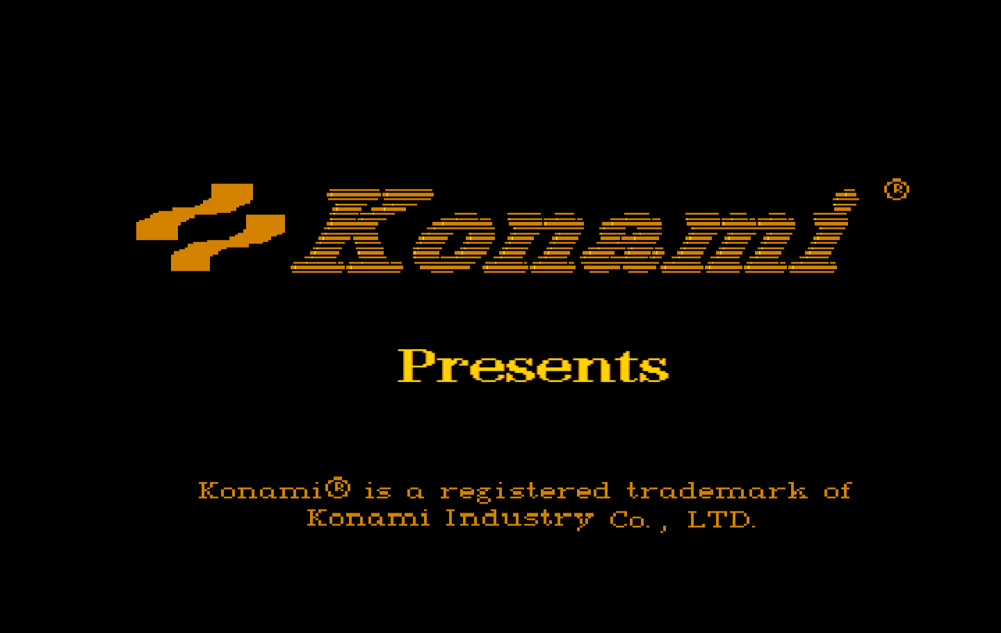 Boot Camp IBM PC/Compatibles Screenshot: Konami logo screen.