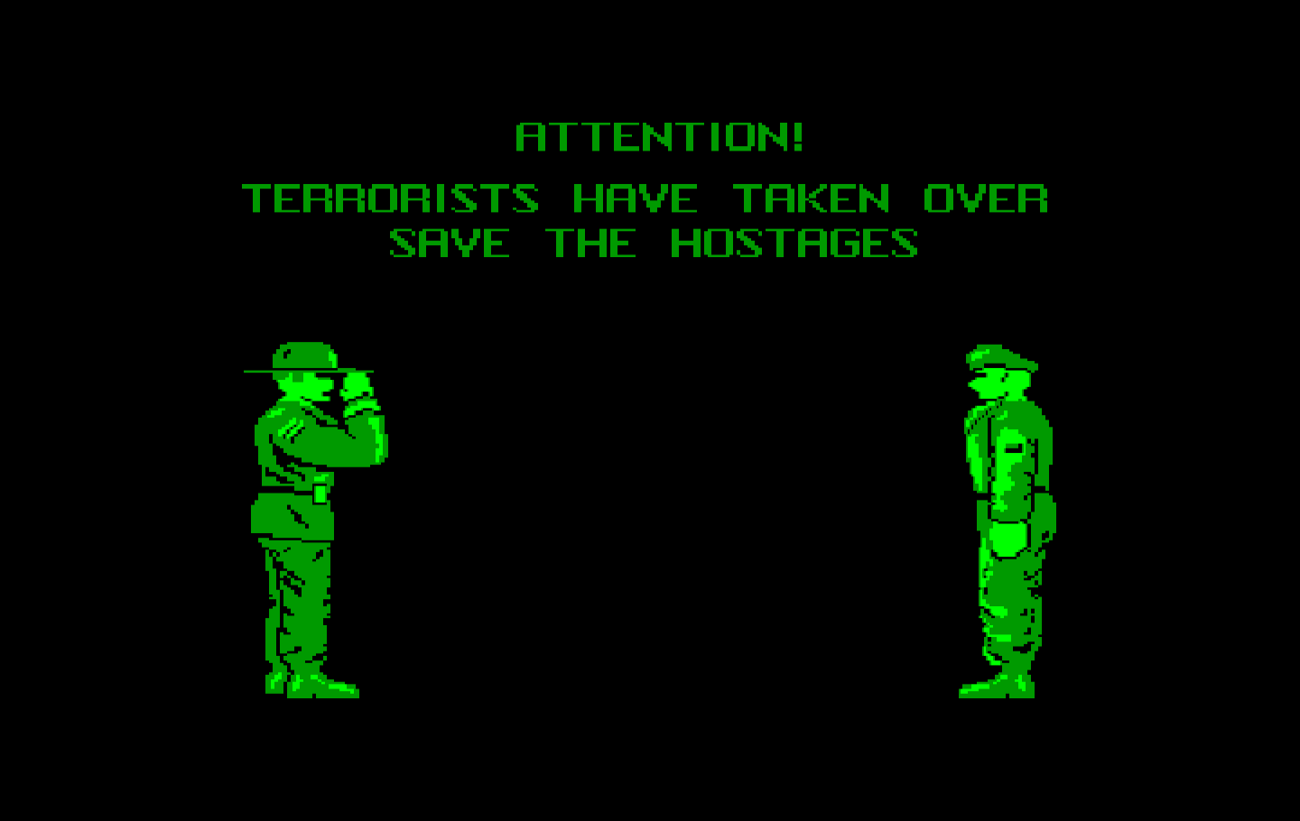 Boot Camp IBM PC/Compatibles Screenshot: Celebrating is over, and now we have a crisis situation.