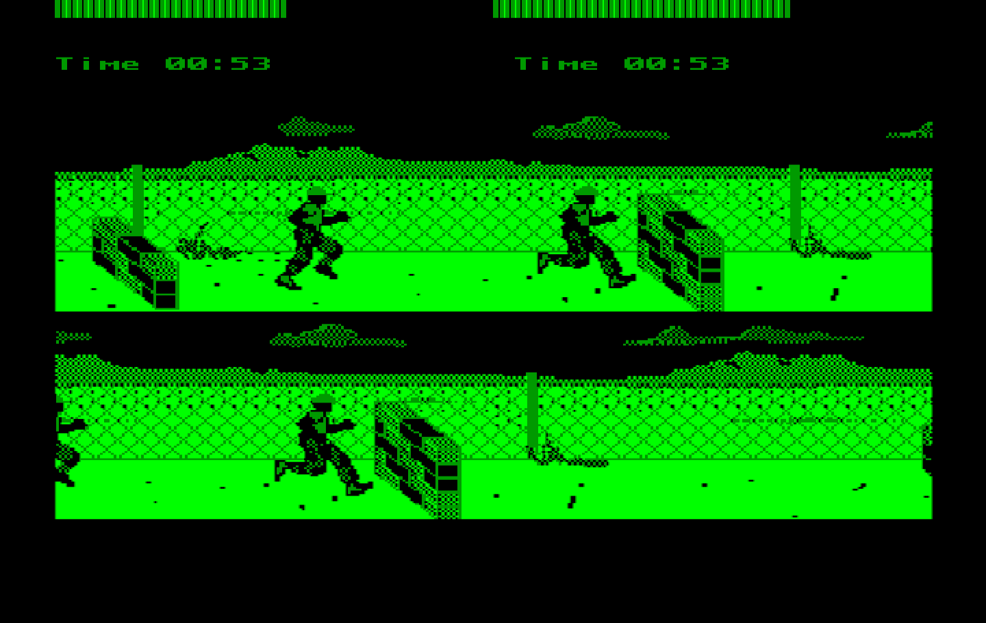 Boot Camp IBM PC/Compatibles Screenshot: Jump and climb over the obstacles.